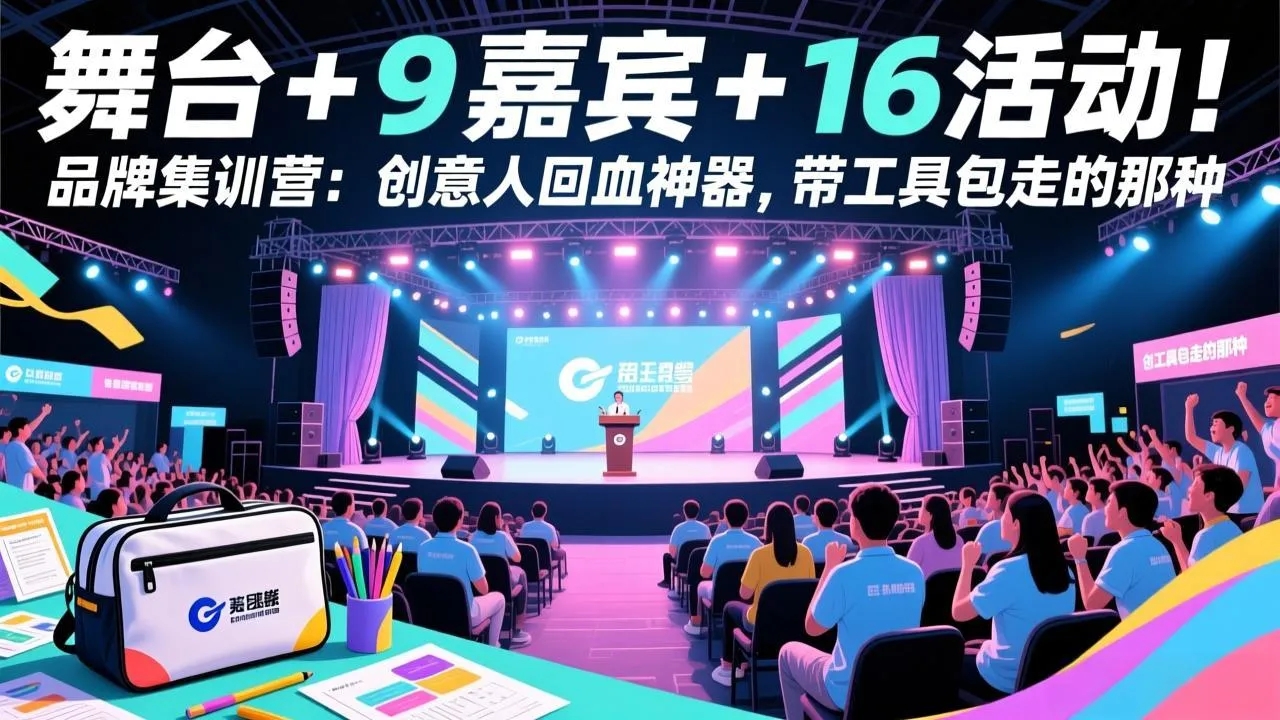 舞台 + 9 嘉宾 + 16 活动!品牌集训营:创意人回血神器,带工具包走的那种-来缘阁