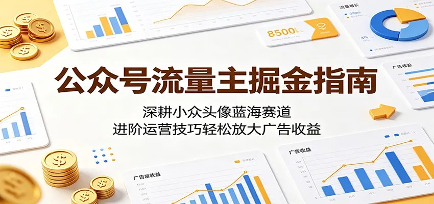 公众号流量主掘金指南：深耕小众头像蓝海赛道，进阶运营技巧轻松放大广告收益-来缘阁