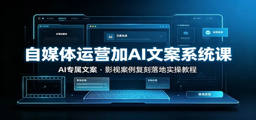 自媒体运营加AI文案系统课：：AI专属文案，影视案例复刻落地实操教程-来缘阁