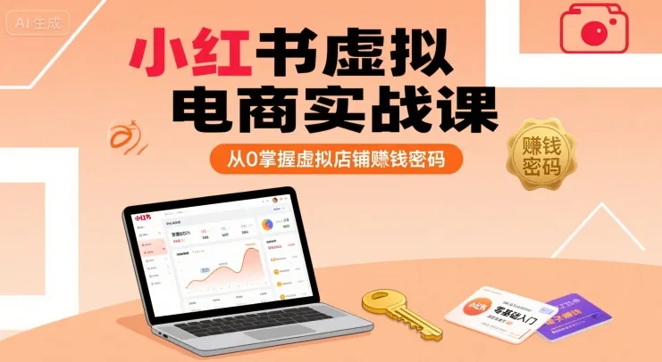 小红书虚拟电商实战课，从0掌握虚拟店铺賺钱密码-来缘阁