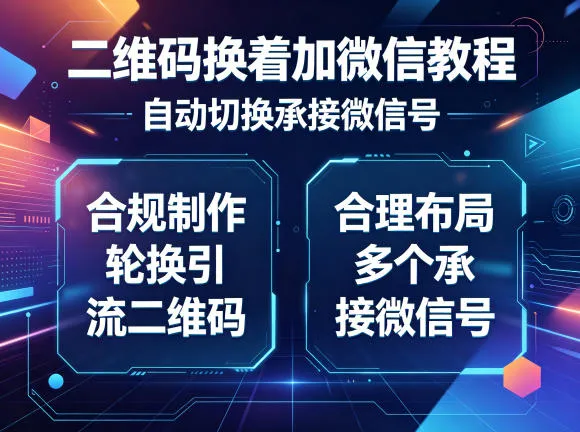 二维码换着加微信教程，自动切换承接微信号，合规制作轮换引流二维码，合理布局多个承接微信号-来缘阁