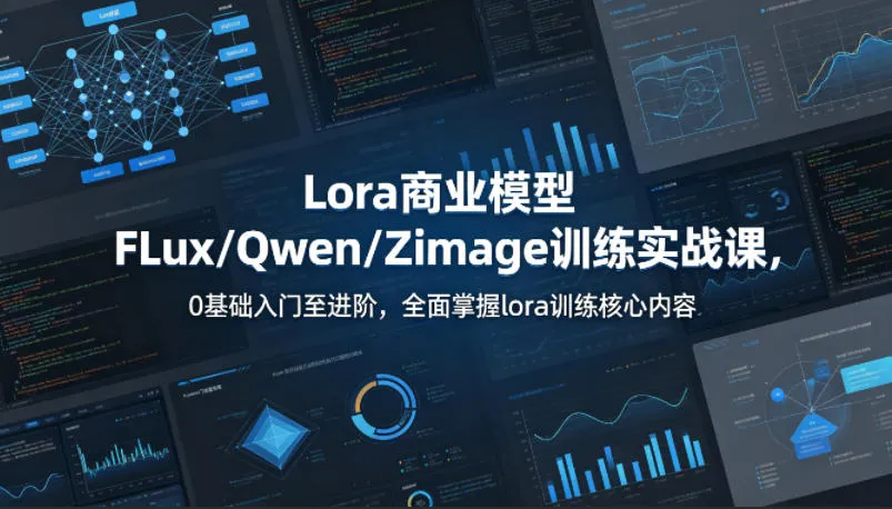 系统性学习Lora商业模型FLux／Qwen／Zimage训练实战课，0基础入门至进阶，全面掌握lora训练核心内容-来缘阁