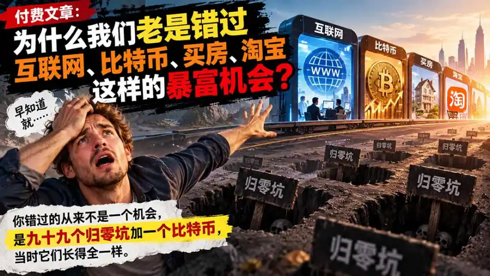 付费文章:为什么我们老是错过互联网、比特币、买 房、淘宝这样的暴富机会?-来缘阁