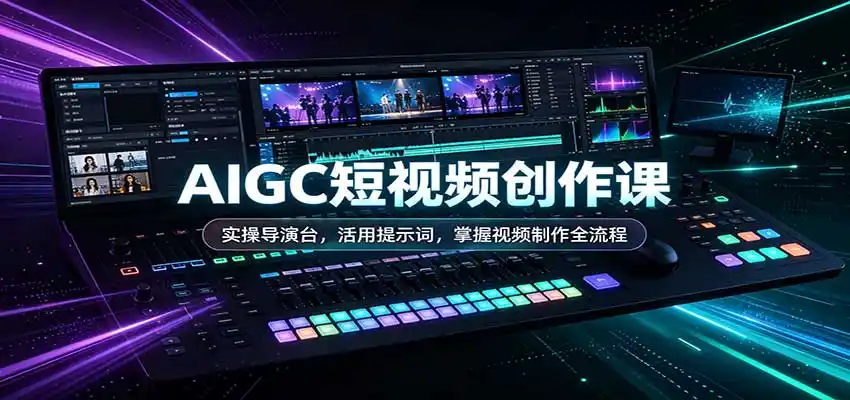 AIGC短视频创作课：实操导演台，活用提示词，掌握视频制作全流程-来缘阁