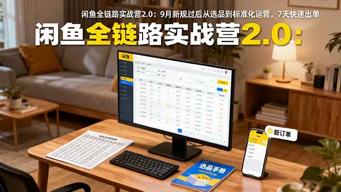 闲鱼全链路实战营2.0：9月新规过后从选品到标准化运营，7天快速出单-来缘阁