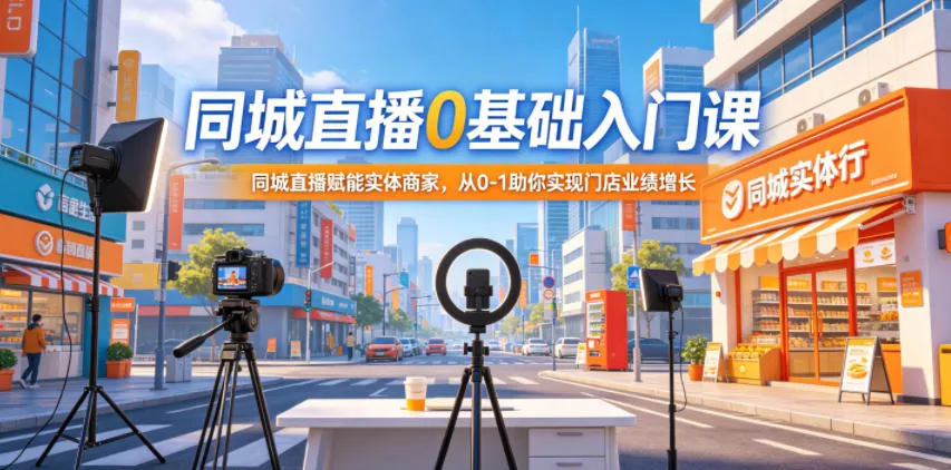 同城直播0基础入门课,同城直播赋能实体商家,从0-1助你实现门店业绩增长-来缘阁