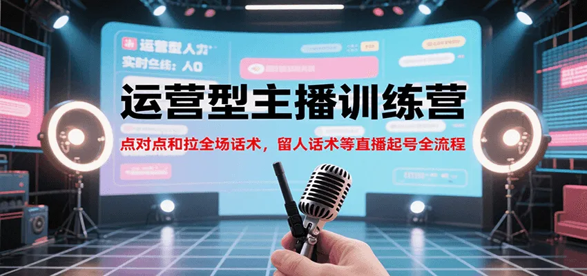 运营型主播训练营,点对点和拉全场话术,留人话术等直播起号全流程(更新7月)-来缘阁