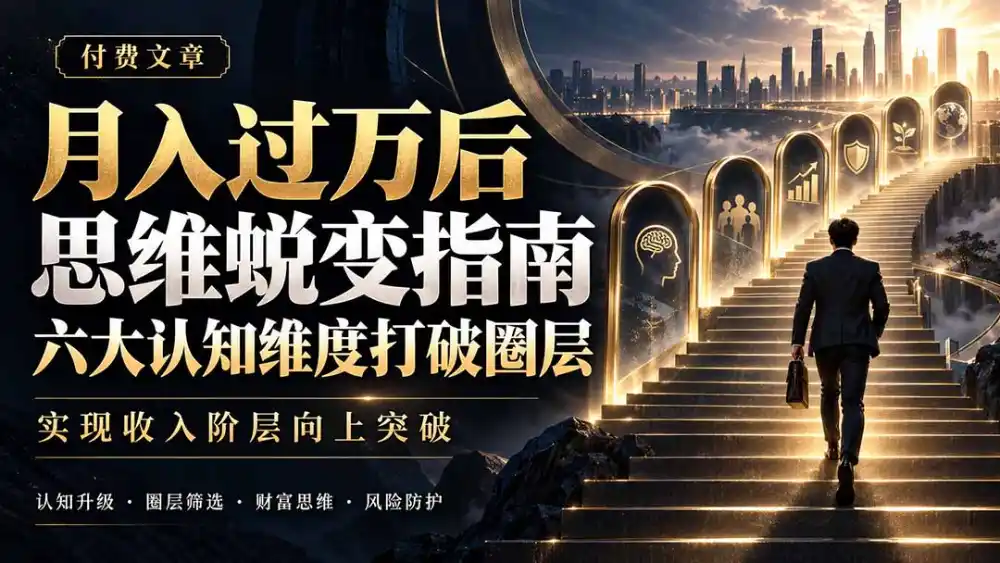 付费文章：月入过万后思维蜕变指南，六大认知维度打破圈层，实现收入阶层向上突破-来缘阁