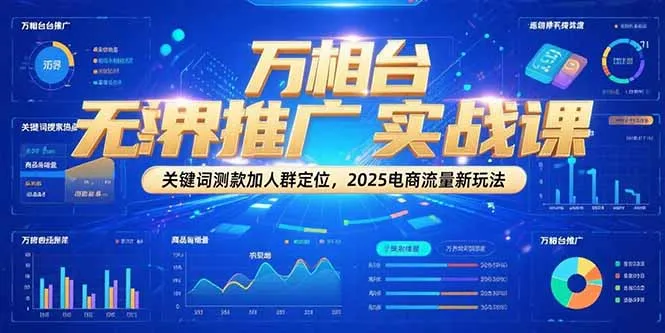 万相台无界推广实战课,关键词测款加人群定位,2025电商流量新玩法-来缘阁
