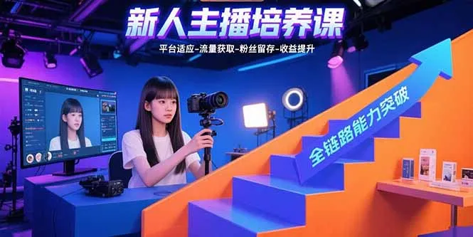 新人主播培养课：平台适应-流量获取-粉丝留存-收益提升 全链路能力突破-来缘阁