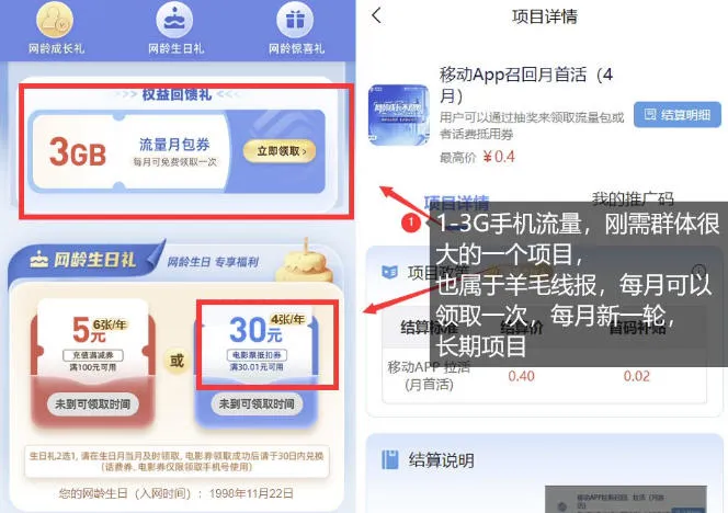 手机流量领取推广_每月一轮，刚需类的长期项目-来缘阁