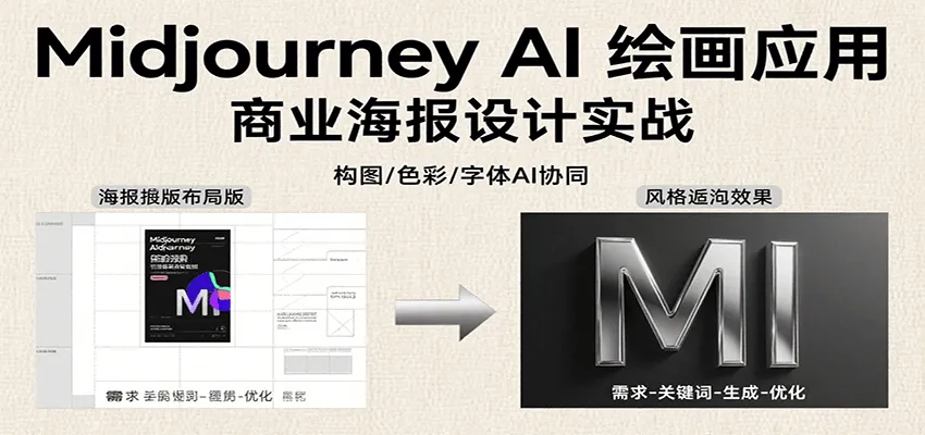 Midjourney AI绘画应用，关键词指令解析、漫画头像制作、海报设计、3D人物生成等-来缘阁