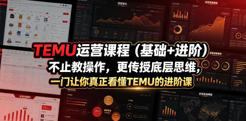 TEMU运营课程(基础+进阶)，不止教操作，更传授底层思维，一门让你真正看懂TEMU的进阶课-来缘阁
