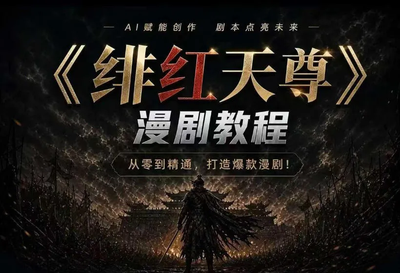 绯红天尊AI漫剧系统教程｜从零入门到精通，工具运用+剧本创作+爆款逻辑+提示词素材+镜头剪辑，全套爆款漫剧落地实战课-来缘阁
