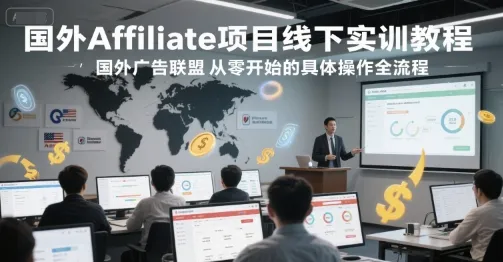 国外Affiliate项目线下实训教程,国外广告联盟从零开始的具体操作全流程-来缘阁
