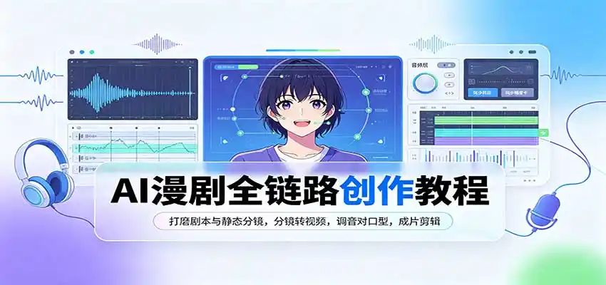 AI漫剧全链路创作教程：打磨剧本与静态分镜，分镜转视频，调音对口型，成片剪辑-来缘阁