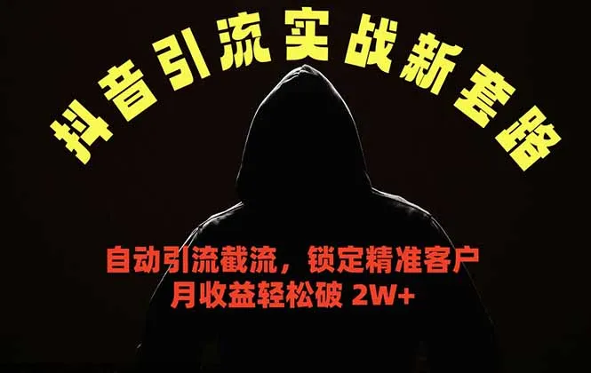 抖音引流实战新套路,挂机自动引流截流精准锁定客户,月收益破 2W+-来缘阁