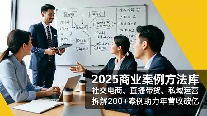 2025商业案例方法库，社交电商、直播带货、私域运营，拆解200+案例助力年营收破亿-来缘阁