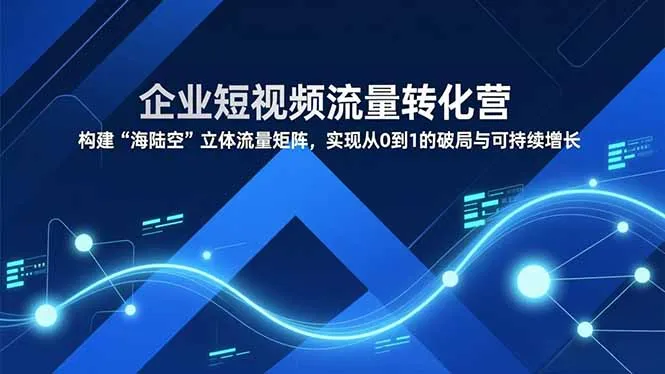 企业短视频流量转化营，构建“海陆空”立体流量矩阵，实现从0到1的破局与可持续增长-来缘阁
