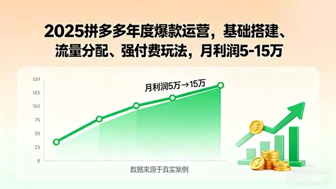 2025拼多多年度爆款运营，基础搭建、流量分配、强付费玩法，月利润5-15万-来缘阁