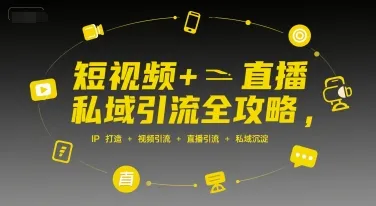 短视频+直播私域引流全攻略,IP打造 +视频引流 +直播引流 +私域沉淀-来缘阁