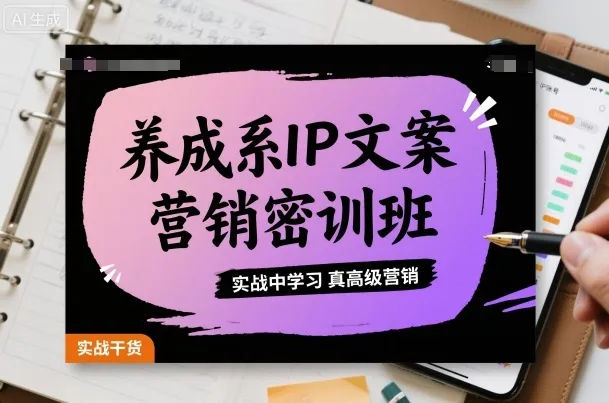养成系IP文案营销密训班，实战中学习真高级营销-来缘阁