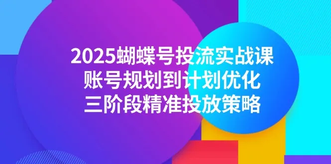 2025蝴蝶号投流实战课,账号规划到计划优化,三阶段精准投放策略-来缘阁