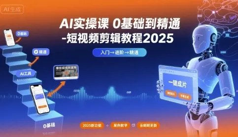 AI实操课0基础到精通-短视频剪辑教程2025-来缘阁