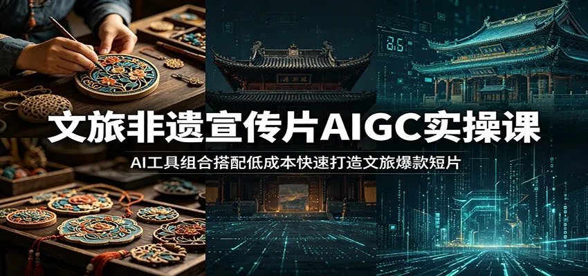 文旅非遗宣传片AIGC实操课：AI工具组合搭配低成本快速打造文旅爆款短片-来缘阁