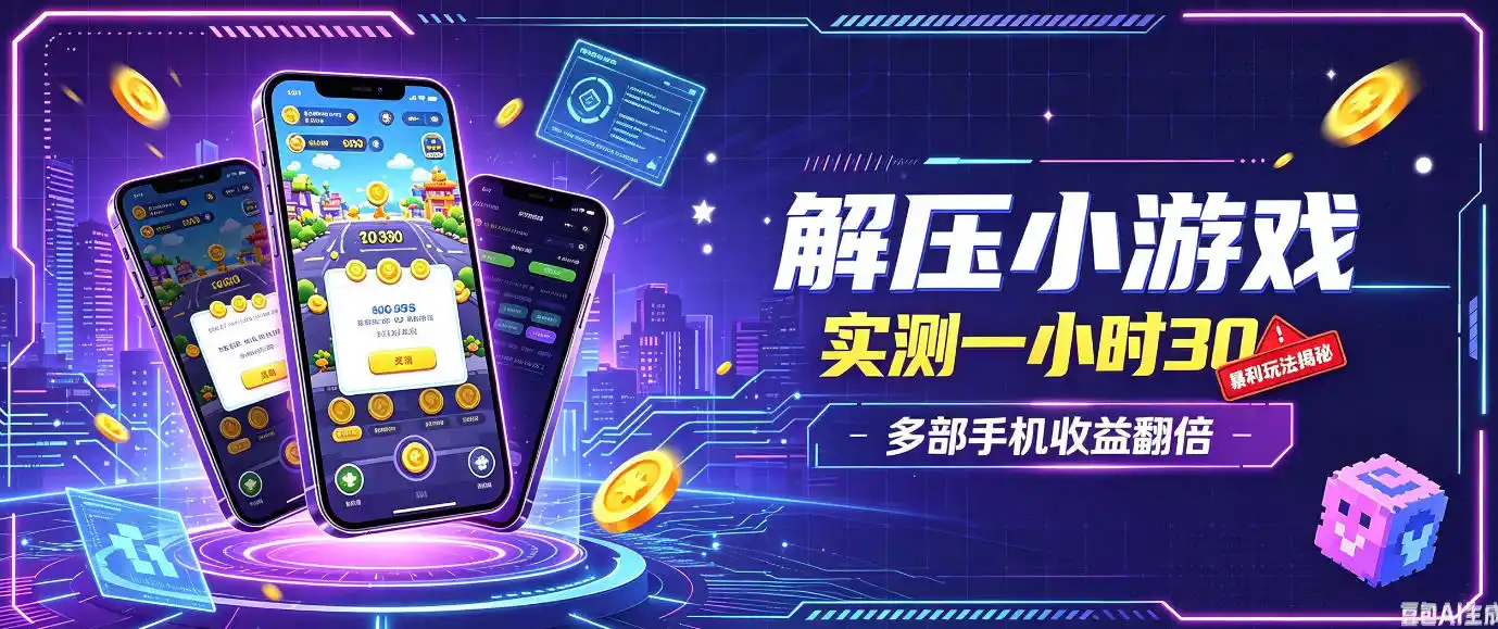 小游戏全流程玩法,实测一小时搞30,简单无脑解压,当天做当天就能看到进账,直接冲就行【揭秘】-来缘阁