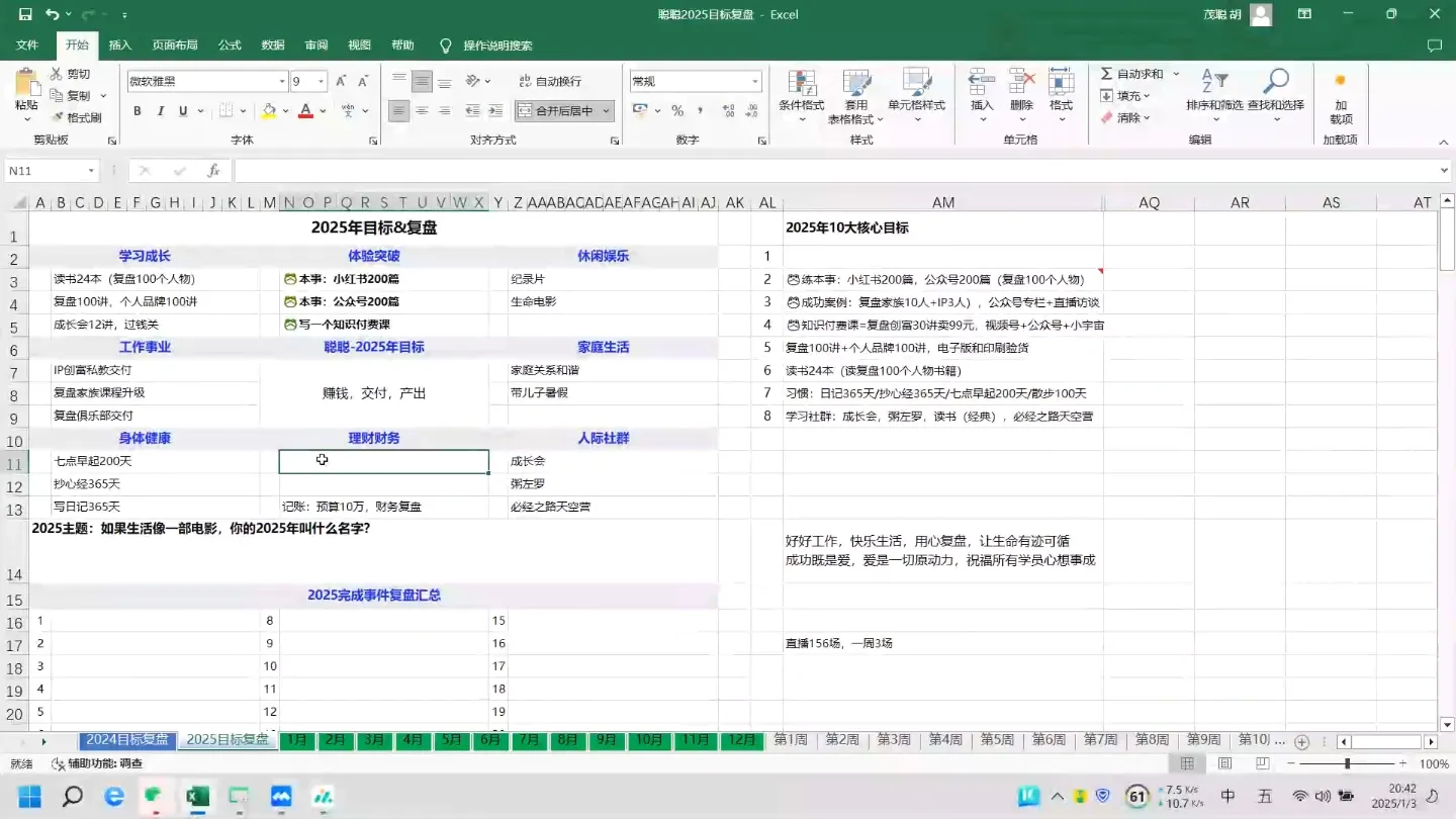 聪聪老师·2025实现目标，复盘俱乐部-来缘阁