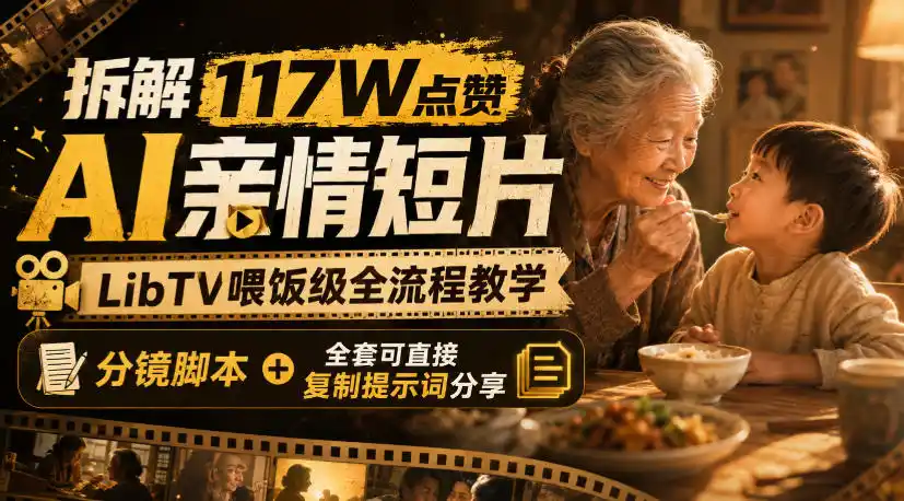 拆解117W点赞AI亲情短片,LibTV喂饭级全流程教学,分镜脚本+全套可直接复制提示词分享-来缘阁