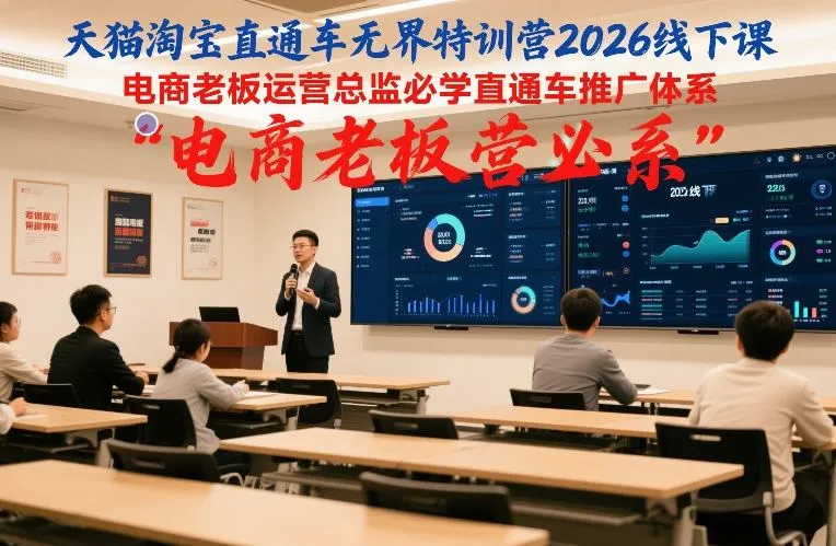 天猫淘宝直通车无界特训营2026线下课，电商老板运营总监必学直通车推广体系-来缘阁