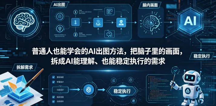 普通⼈也能学会的AI出图⽅法，把脑子里的画面，拆成AI能理解、也能稳定执行的需求【文档】-来缘阁