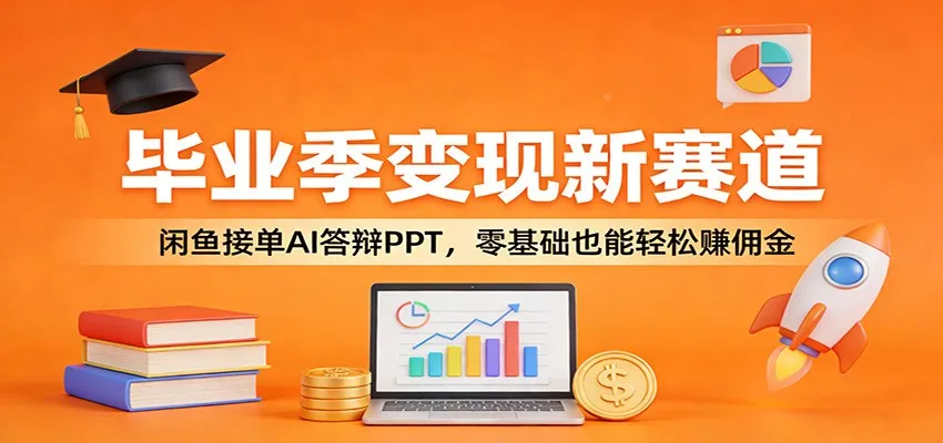 毕业季变现新赛道：闲鱼接单AI答辩PPT，零基础也能轻松赚佣金-来缘阁