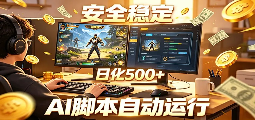 三角洲全自动挂机，AI脚本躺赚，日化500+-来缘阁