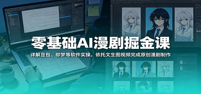 零基础AI漫剧掘金课：详解豆包、即梦等软件实操，依托文生图视频完成原创漫剧制作-来缘阁