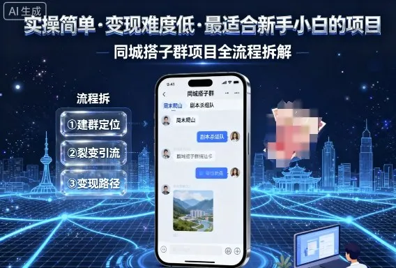 实操简单，变现难度低，最适合新手小白做的项目，每天轻松收入3张，同城搭子群项目全流程拆解-来缘阁