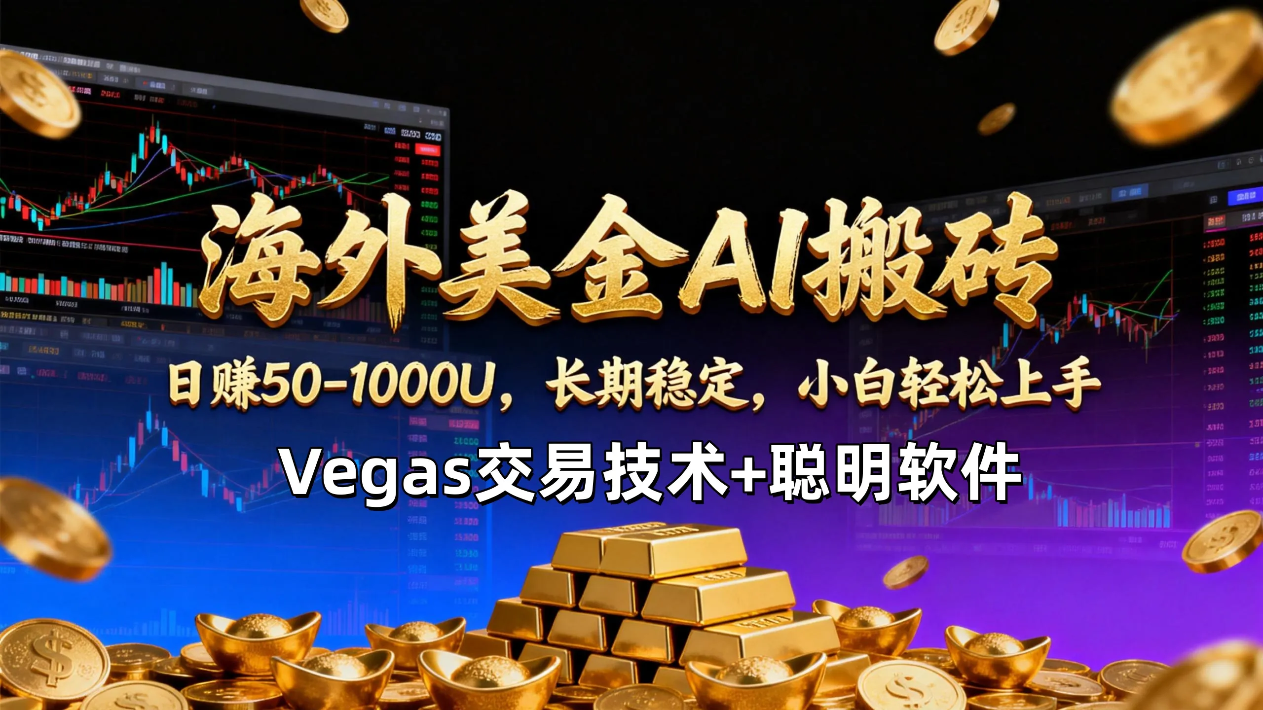【海外美金AI搬砖】Vegas交易技术+聪明软件,日赚50-1000U,长期稳定,小白轻松上手。-来缘阁