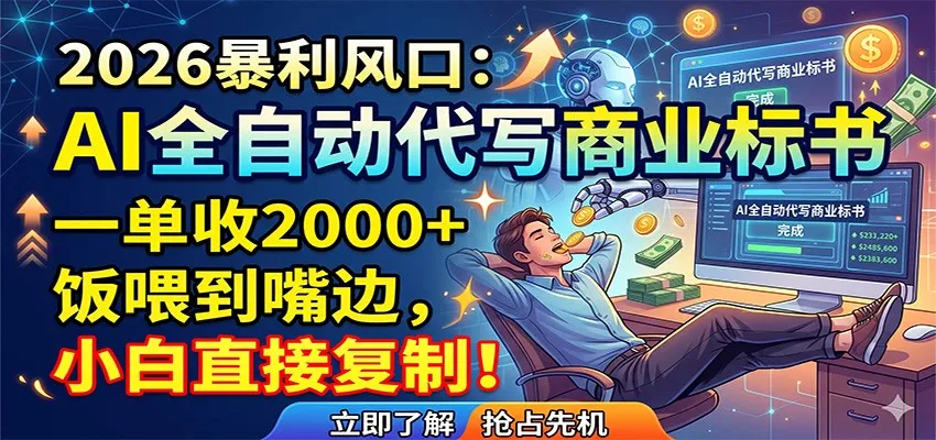 AI全自动代写商业标书，一单收2000+，饭喂到嘴边，小白直接复制-来缘阁