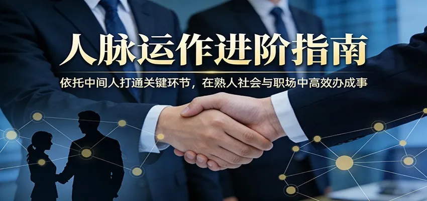 付费文章：人脉运作进阶指南，依托中间人打通关键环节，在熟人社会与职场中高效办成事-来缘阁