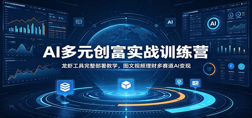 AI多元创富实战训练营：龙虾工具完整部署教学，图文视频理财多赛道AI变现-来缘阁