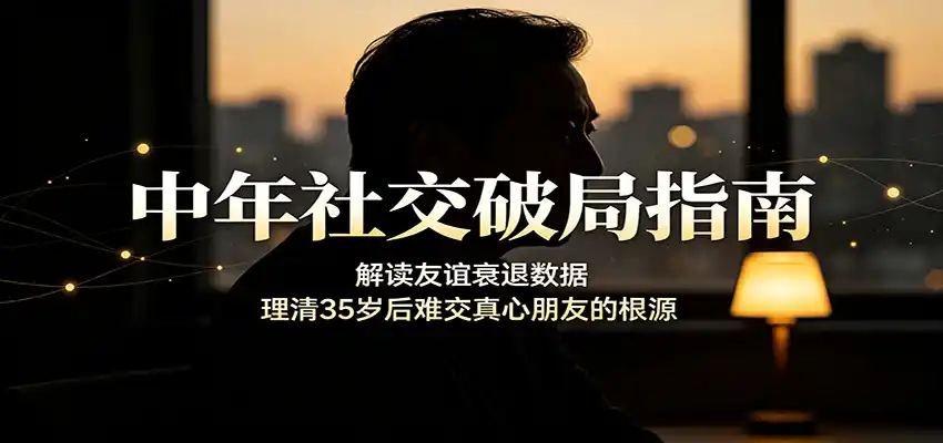 中年社交破局指南：解读友谊衰退数据，理清35岁后难交真心朋友的根源-来缘阁