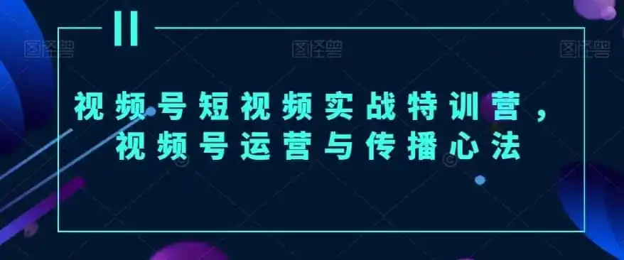 视频号短视频实战特训营，视频号运营与传播心法-来缘阁
