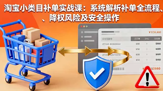 淘宝小类目补单实战课：系统解析补单全流程、降权风险及安全操作-来缘阁