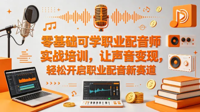 零基础可学职业配音师实战培训，让声音变现，轻松开启职业配音新赛道-来缘阁