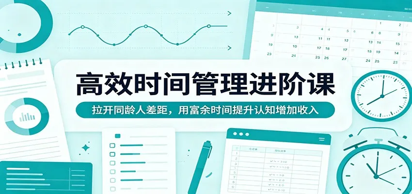 高效时间管理进阶课：拉开同龄人差距，用富余时间提升认知增加收入-来缘阁