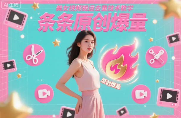 美女视频搬运去重技术教学，条条原创爆量-来缘阁