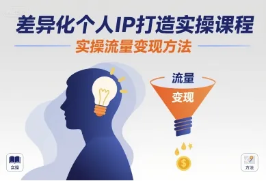 差异化个人IP打造实操课程，实操流量变现方法-来缘阁