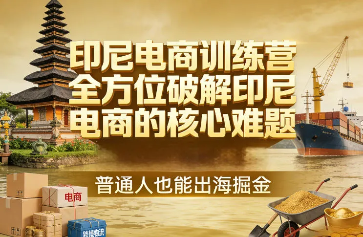 印尼电商训练营，全方位破解印尼电商的核心难题，普通人也能出海掘金-来缘阁